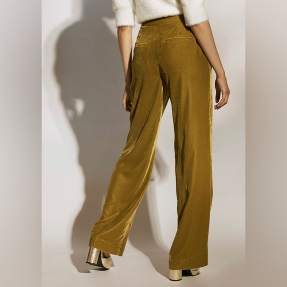 RW & CO Sz 10 Velour Pleated Front Pockets Straight  Leg High Rise Trousers NEW - Picture 2 of 13